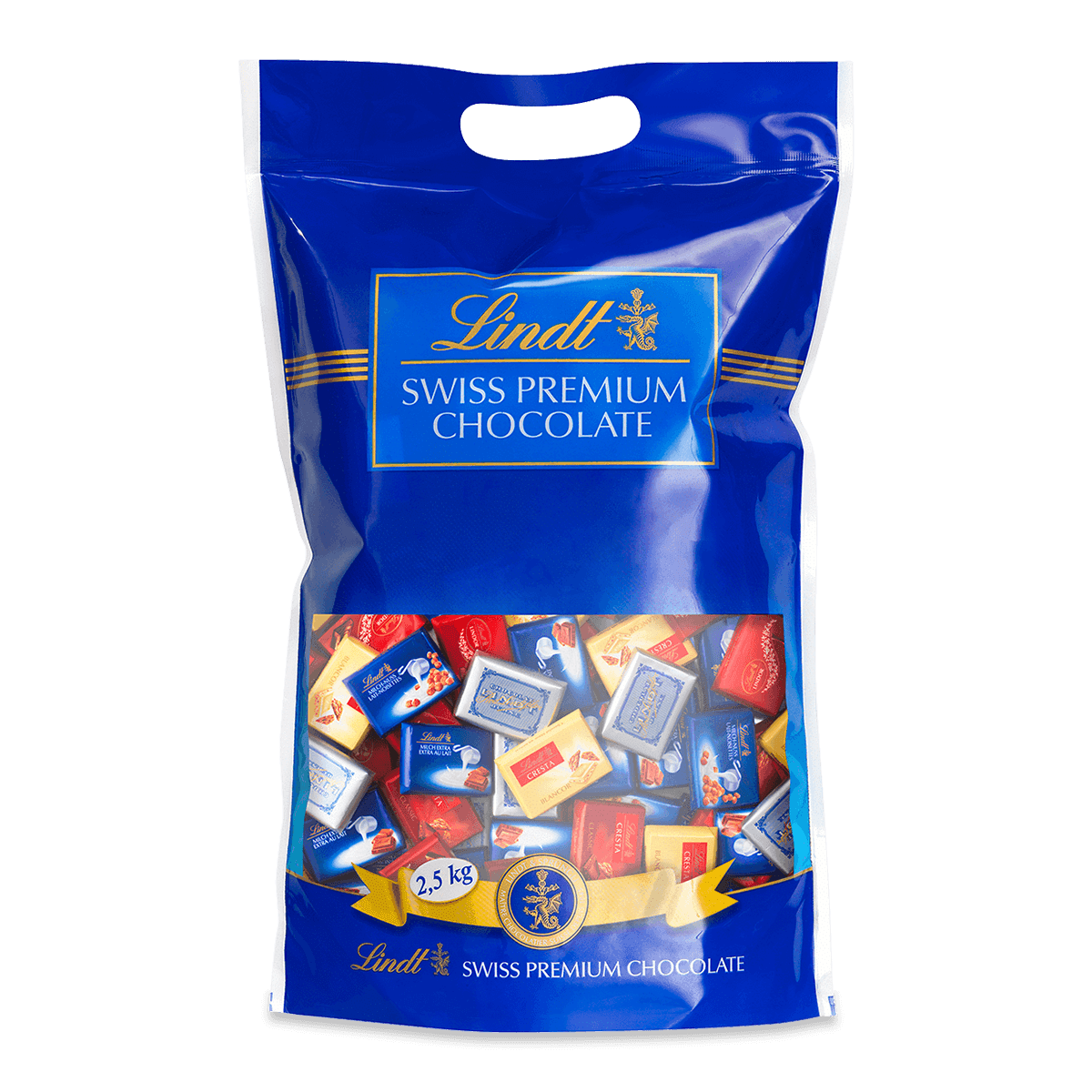 Lindt Napolitains Premium Swiss Schokolade 2,5 kg | 375 Mini Tafeln Milch-Nuss, LINDOR Milch, Cresta, Weiß, Crémant Schokoladengeschenk