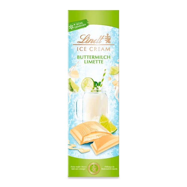 Lindt Sommettafeln gefüllte weiße Schokolade mit Buttermilch-Limette Creme 100g