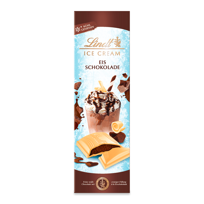 Lindt weisse Schokolade mit Eisschokolade-Füllung | Kühl genießen | Schokoladentafel | Schokoladengeschenk, 3x 100g
