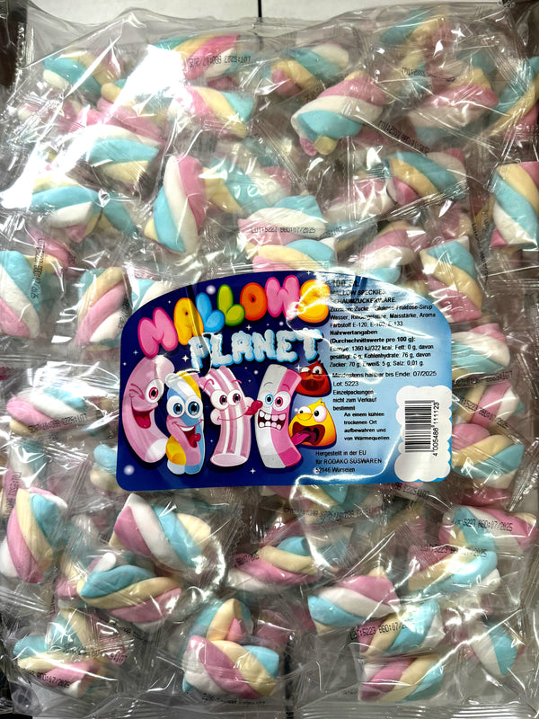 Karneval Fasching Wurfmaterial Marshmallows Rainbow Twisters x 100 Stück 650 g