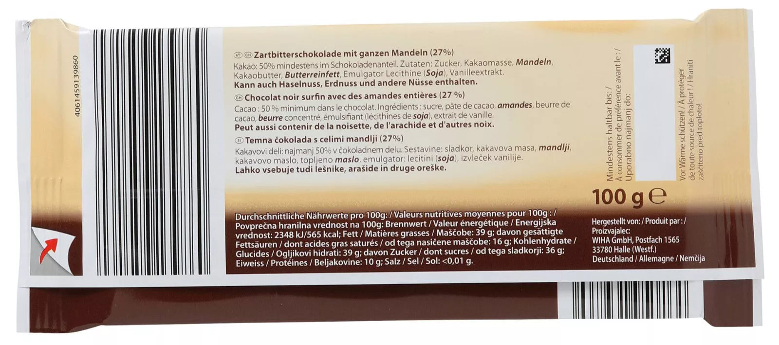 3x 100g Zartbitter Ganze Mandel Choceur Mandelknacker Almond Choclate Schokolade | Mandelknacker | 300g