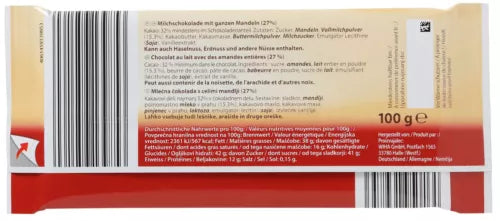 3x 100g Vollmilch Ganze Mandel Choceur Mandelknacker Almond Choclate Schokolade | Mandelknacker | 300g