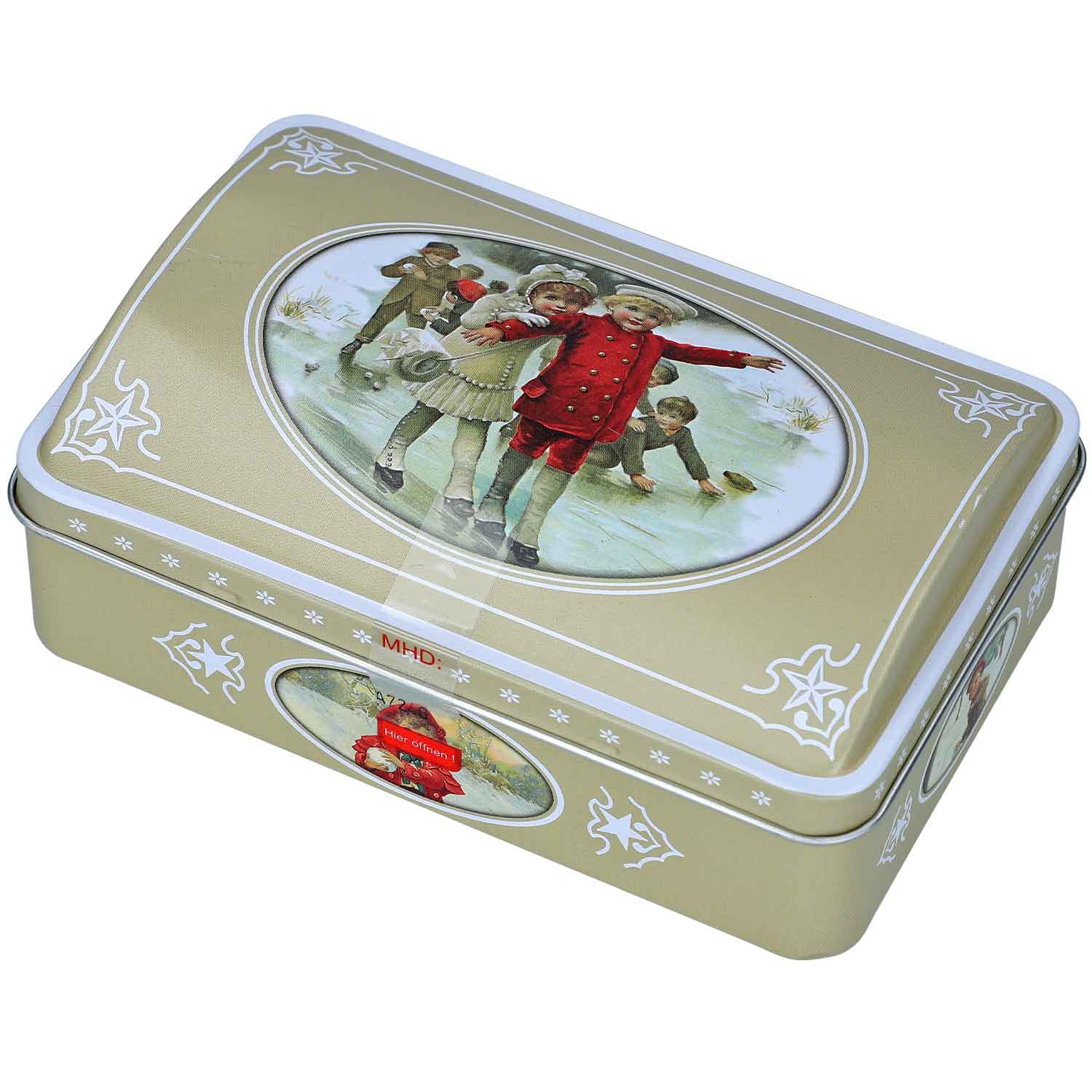 Haeberlein Metzger Elisen Schatulle Oblaten Lebkuchen 2fach Metall Dose Pastell 150 gr