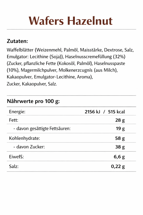 Feiny Biscuit 4x 250g Waffer Hazelnut Haselnuss | 1000g
