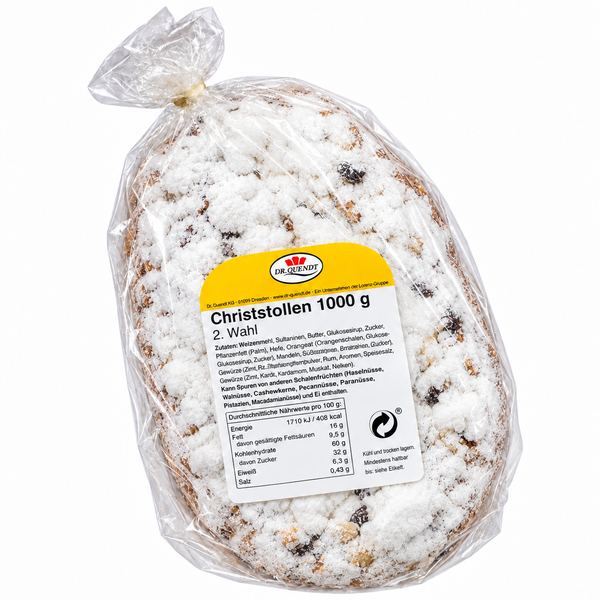 Dr. Quendt Dresden Weihnachtsstollen 1kg 2.Wahl