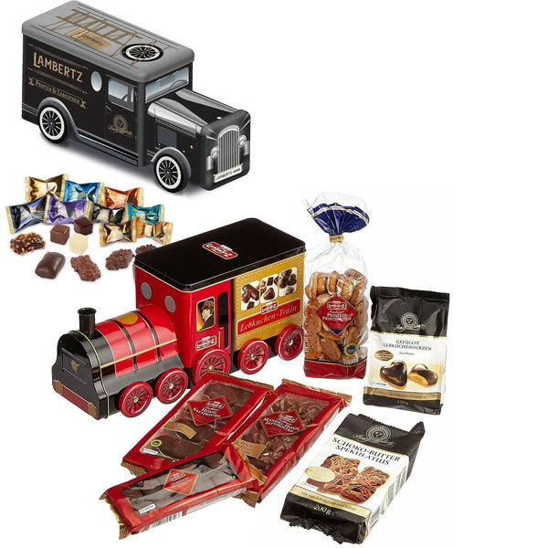 Henry Lambertz Lebkuchen Truck Nostalgisches Metall LKW und Metall LOK Train  lecker befüllt 750g + 825g = 1575g
