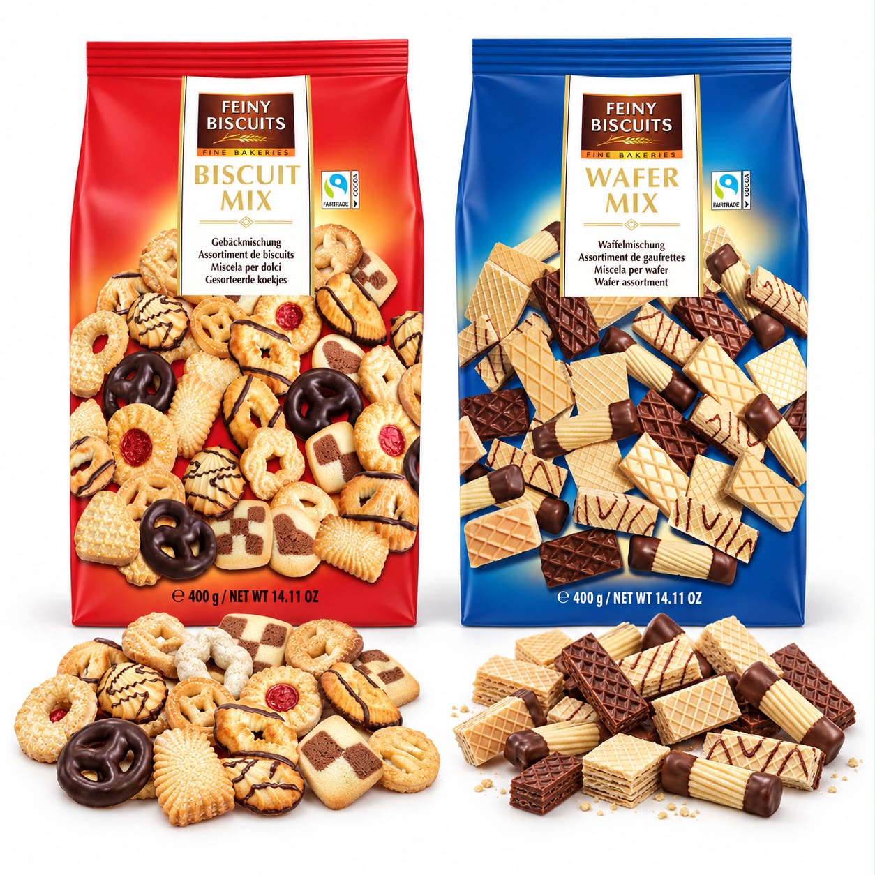 Feiny Biscuits Waffelmischung & Gebäckmischung | Doppelpack 2 x 400g