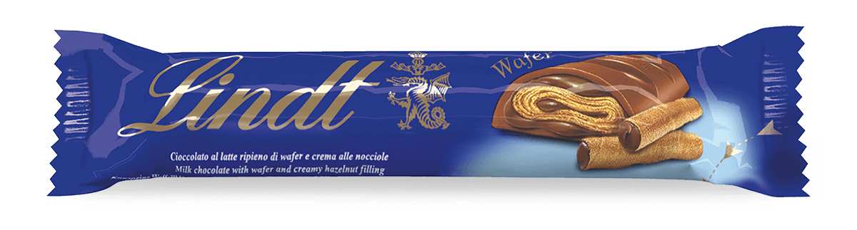 Lindt Waffel Riegel | Knusprige Waffelblätter in zarter Praline-Füllung umhüllt von feiner Vollmilch-Schokolade | 1x 35g