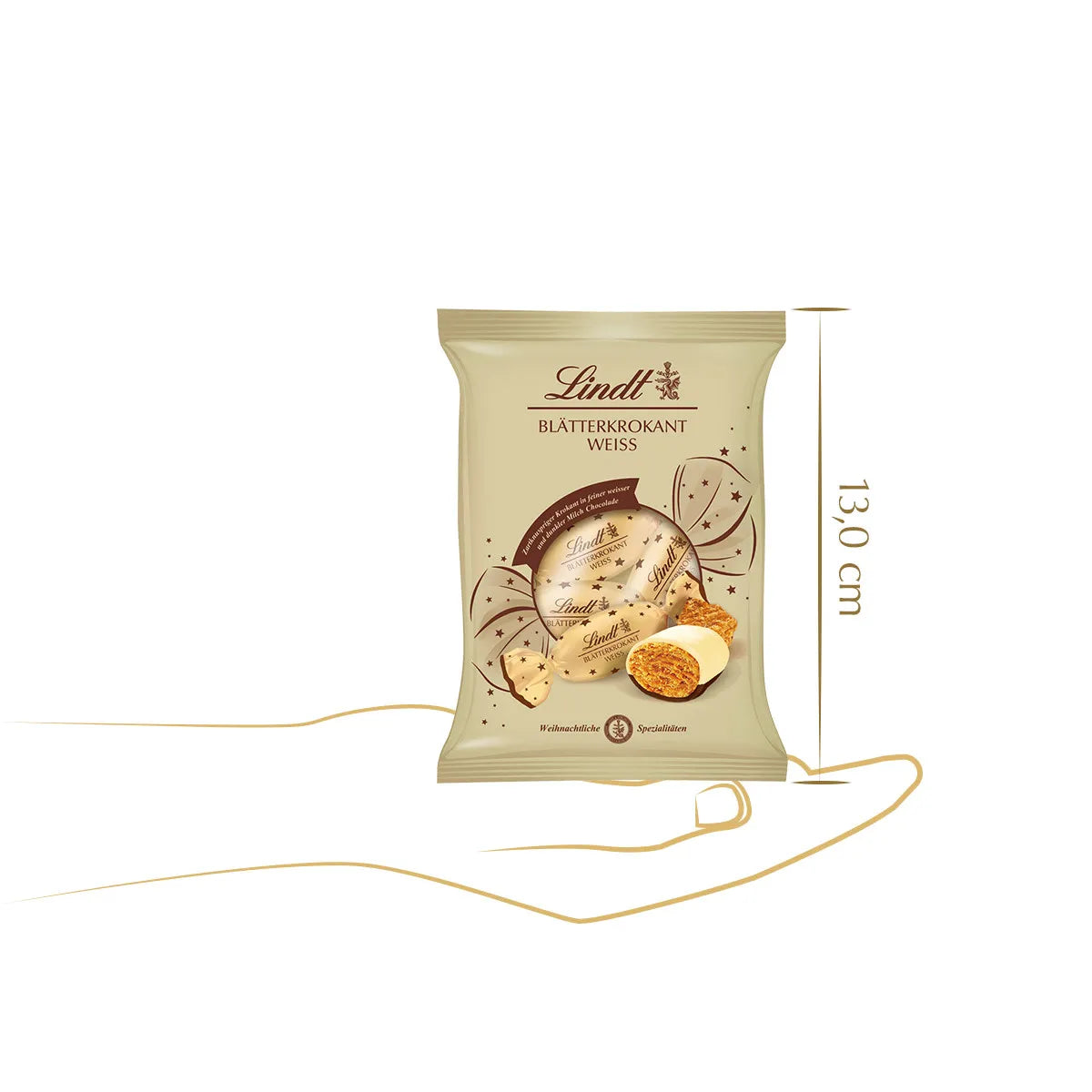 Lindt Blätterkrokant Zapfen Doppeldreh Weiß 90g