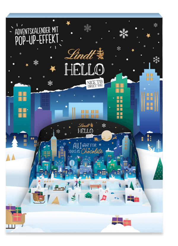 Lindt Hello Adventskalender Pop Up 243g