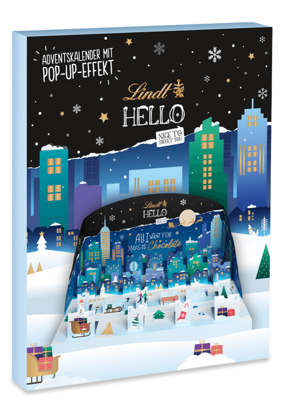 Lindt HELLO Adventskalender Pop Up 243g