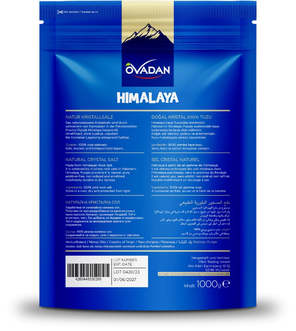 OVADAN Himayala Salz 0,5-1mm Salzkristalle Feinkörnig Naturbelassen 1kg