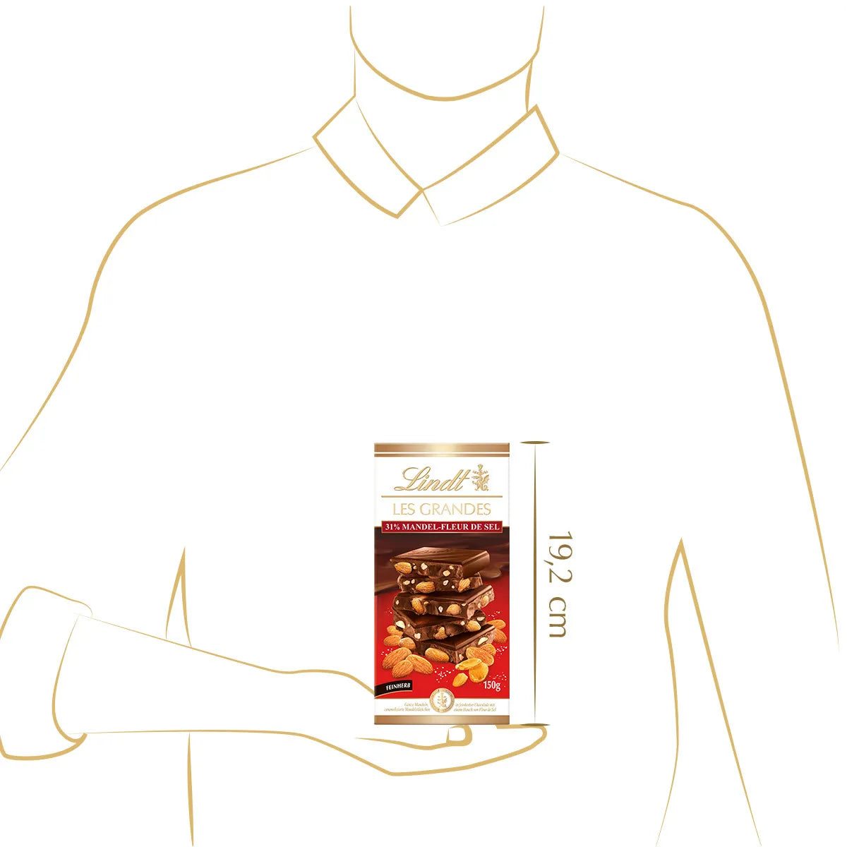 Lindt LES GRANDES Salz-Mandel 150g