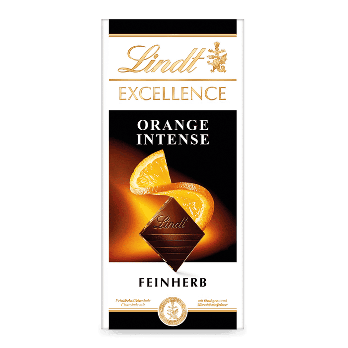 Lindt EXCELLENCE Orange Intense – Feinherbe Schokolade mit Orange & Mandeln, 100 g