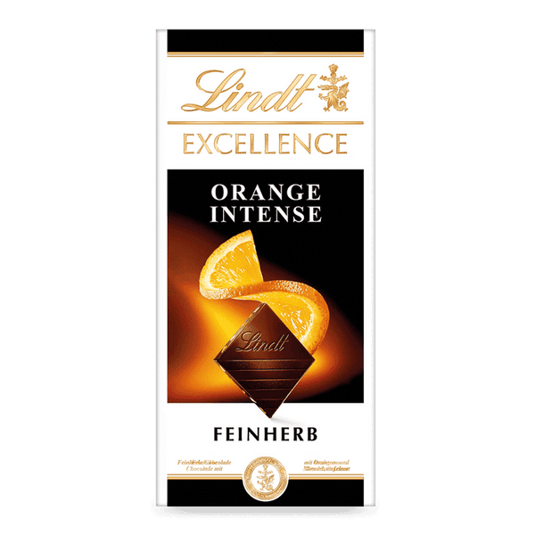 Lindt EXCELLENCE Orange Intense – Feinherbe Schokolade mit Orange & Mandeln, 100 g