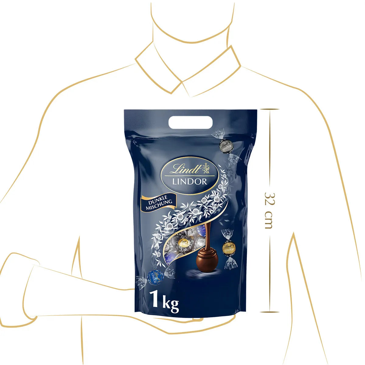 Lindt LINDOR Kugel Beutel Dunkle Mischung 1kg