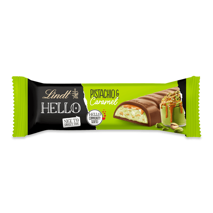Lindt HELLO Pistachio & Caramel Riegel 40g