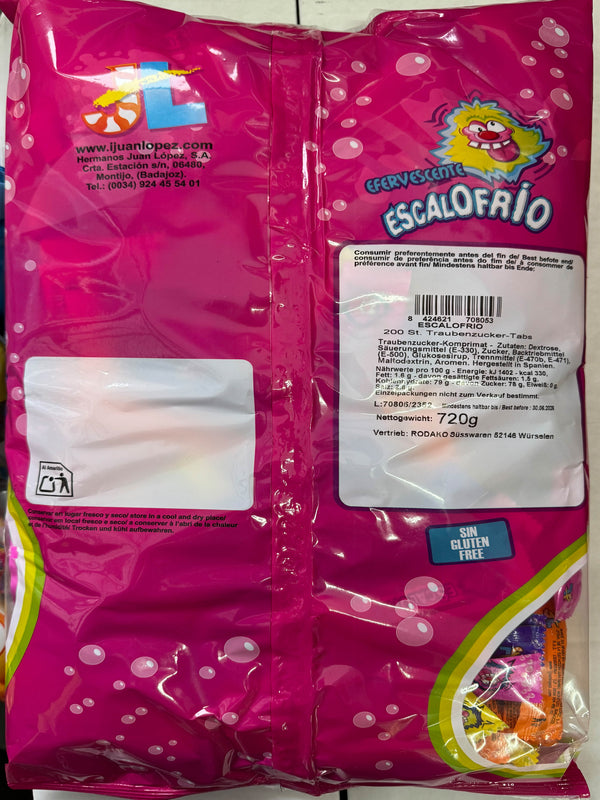 Efervescente ESCALOFRIO |  Traubenzucker - Tabs |Gluten- & laktosefrei | 200 Stück Wurfmaterial = 720g