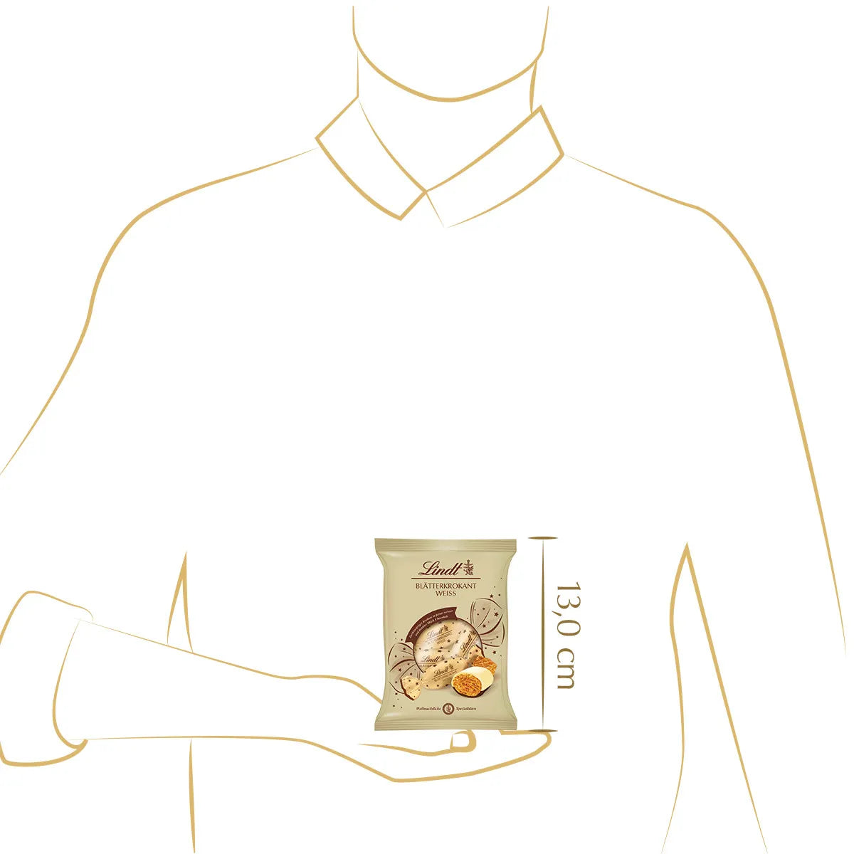 Lindt Blätterkrokant Zapfen Doppeldreh Weiß 90g