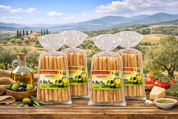Stiratini | Grissini Brotgebäckstangen mit Olivenöl | 4x 250g |  1000g