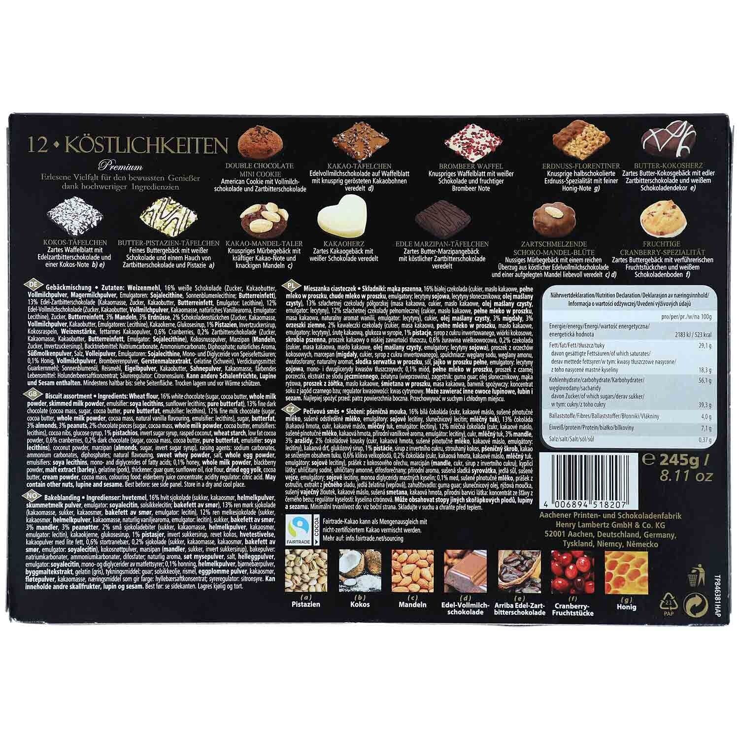 Henry Lambertz 12 Köstlichkeiten Premium Gebäckspezialitäten Cookies | 245g