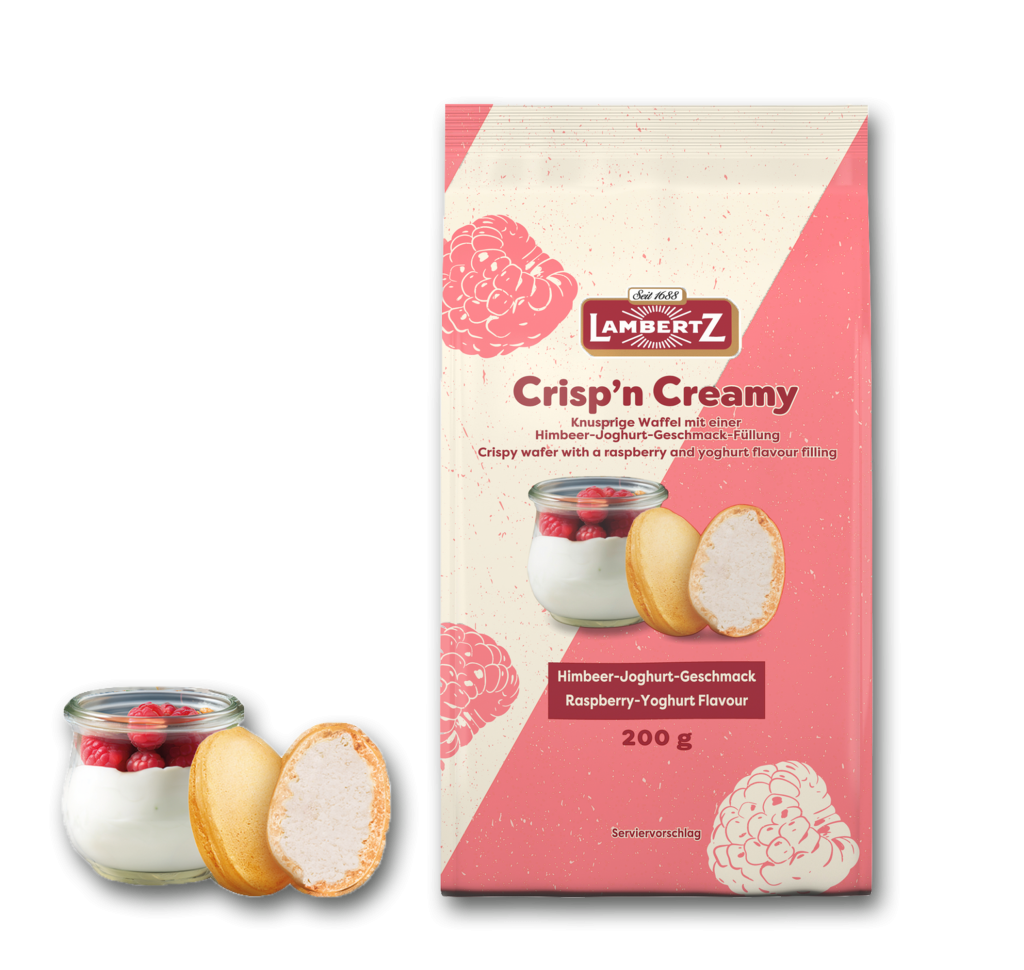 Lambertz Waffeleier Crisp'n Creamy Himbeer-Joghurt Waffeleier 200g