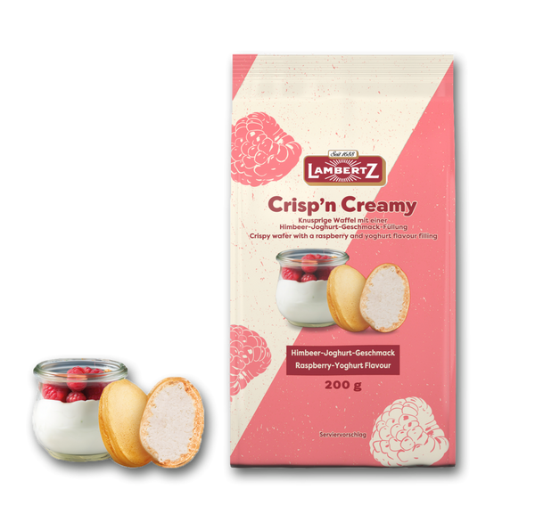 Lambertz Waffeleier Crisp'n Creamy Himbeer-Joghurt Waffeleier 200g