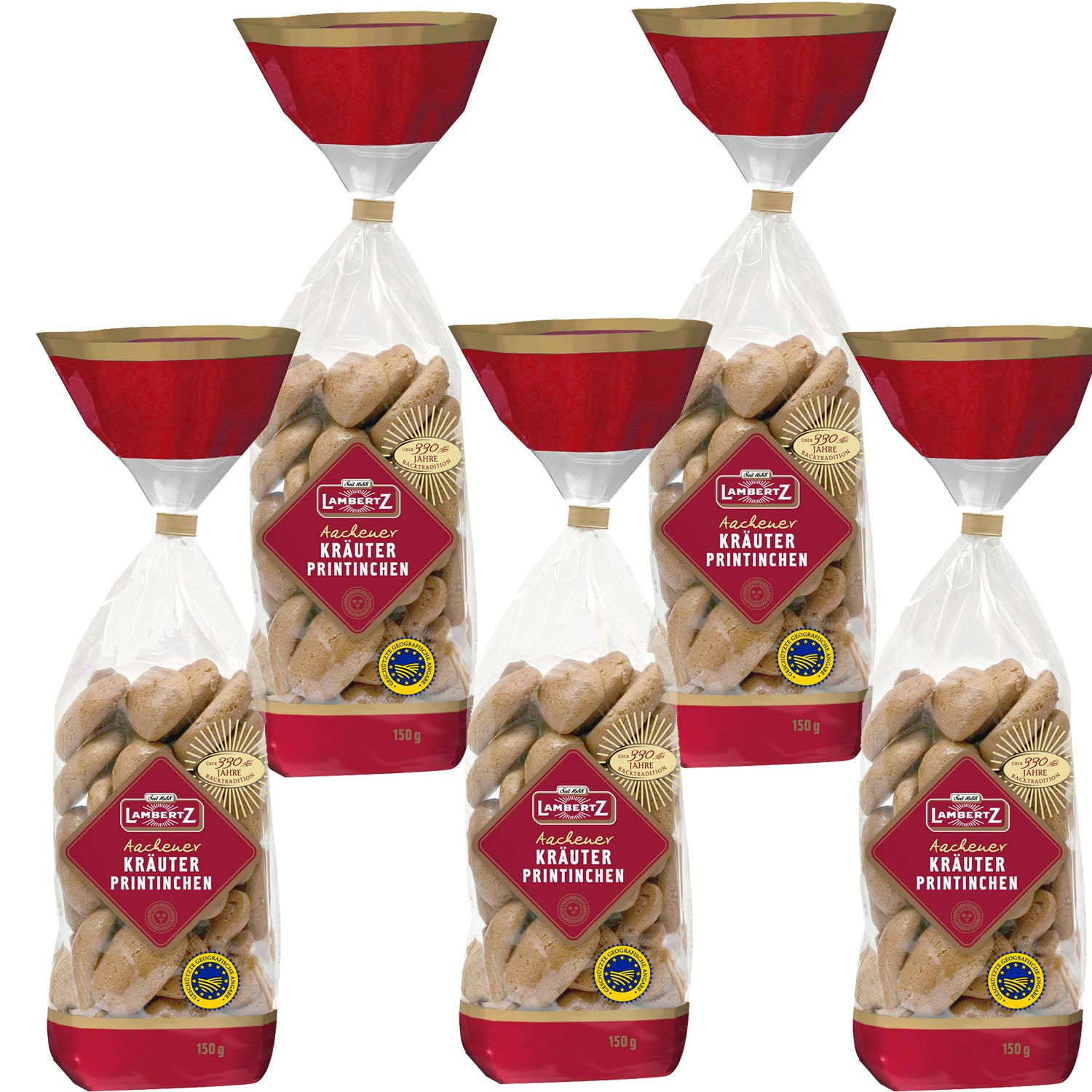 Lambertz Aachener  Kräuter Printinchen 5x 150gr. Kräuter Printen 750g MHD: 04/2026