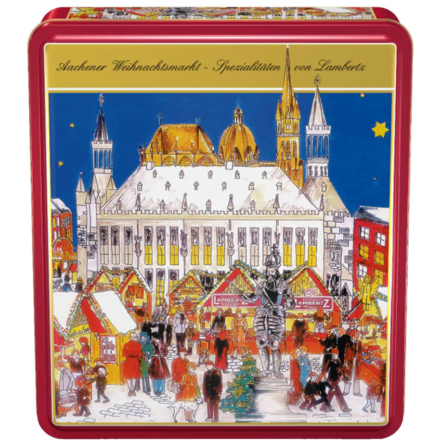 Lambertz Aachener Weihnachtsmarkt mit Rathaus Lebkuchenmischung Dose 1000g