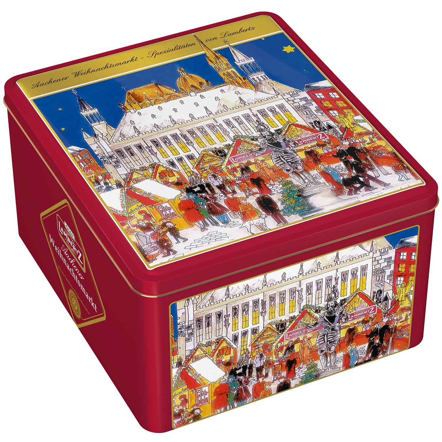 Lambertz Aachener Weihnachtsmarkt mit Rathaus Lebkuchenmischung Dose 1000g