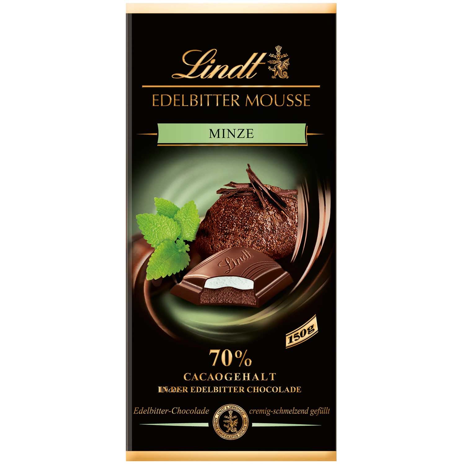 Lindt Edelbitter Mousse Minze Tafel 150g