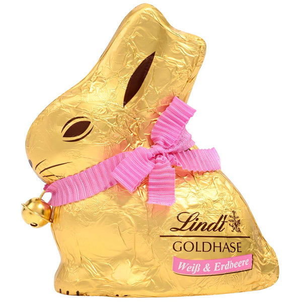 Lindt Goldhase  Osterhase WEISS & ERDBEERE 100g