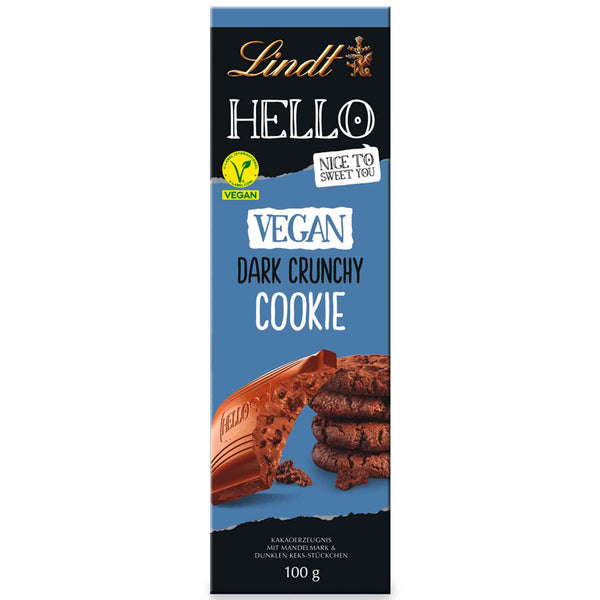 Lindt Hello Vegan Dark Crunchy Cookie Tafel 100g