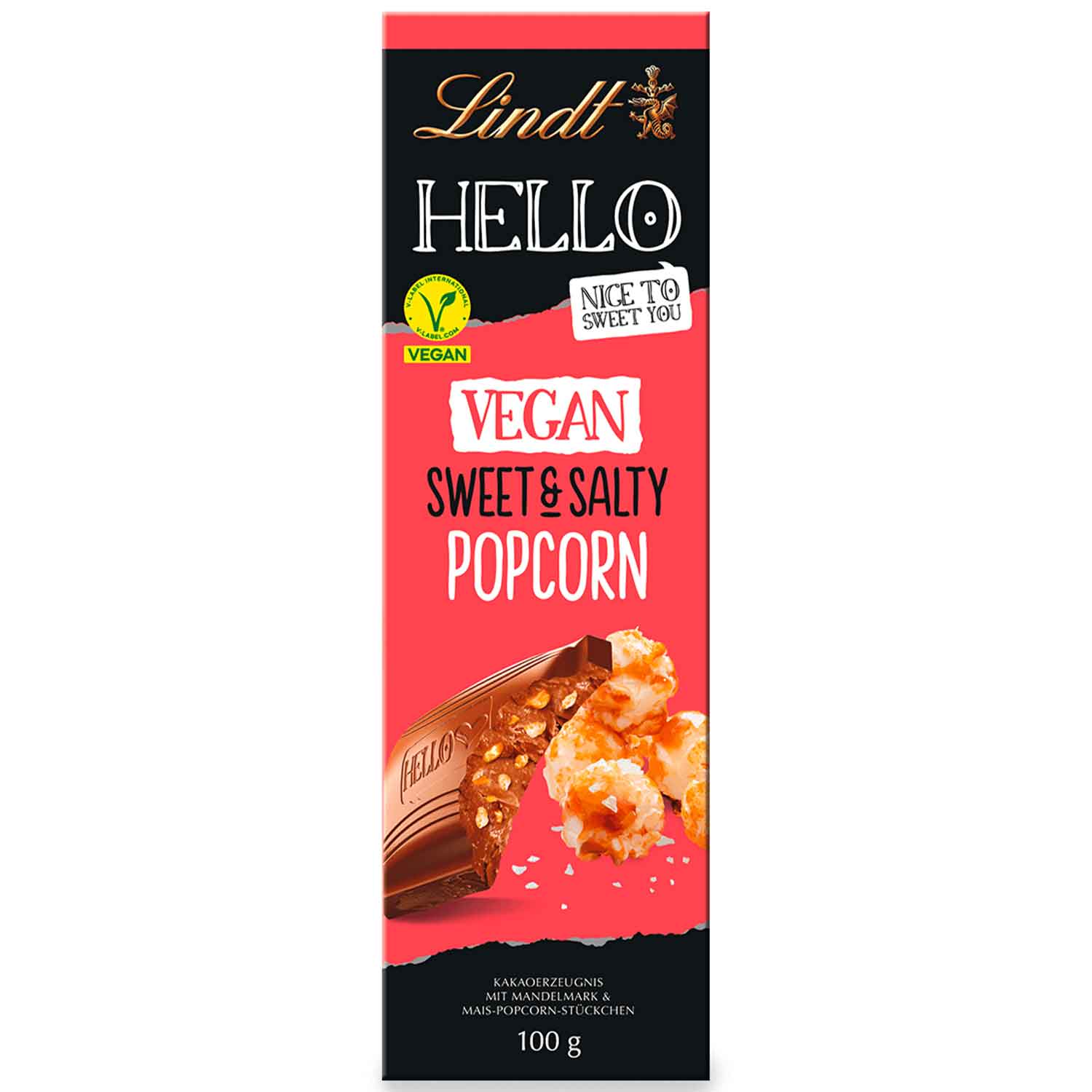 Lindt Hello Vegan Sweet & Salty Popcorn Tafel 100g