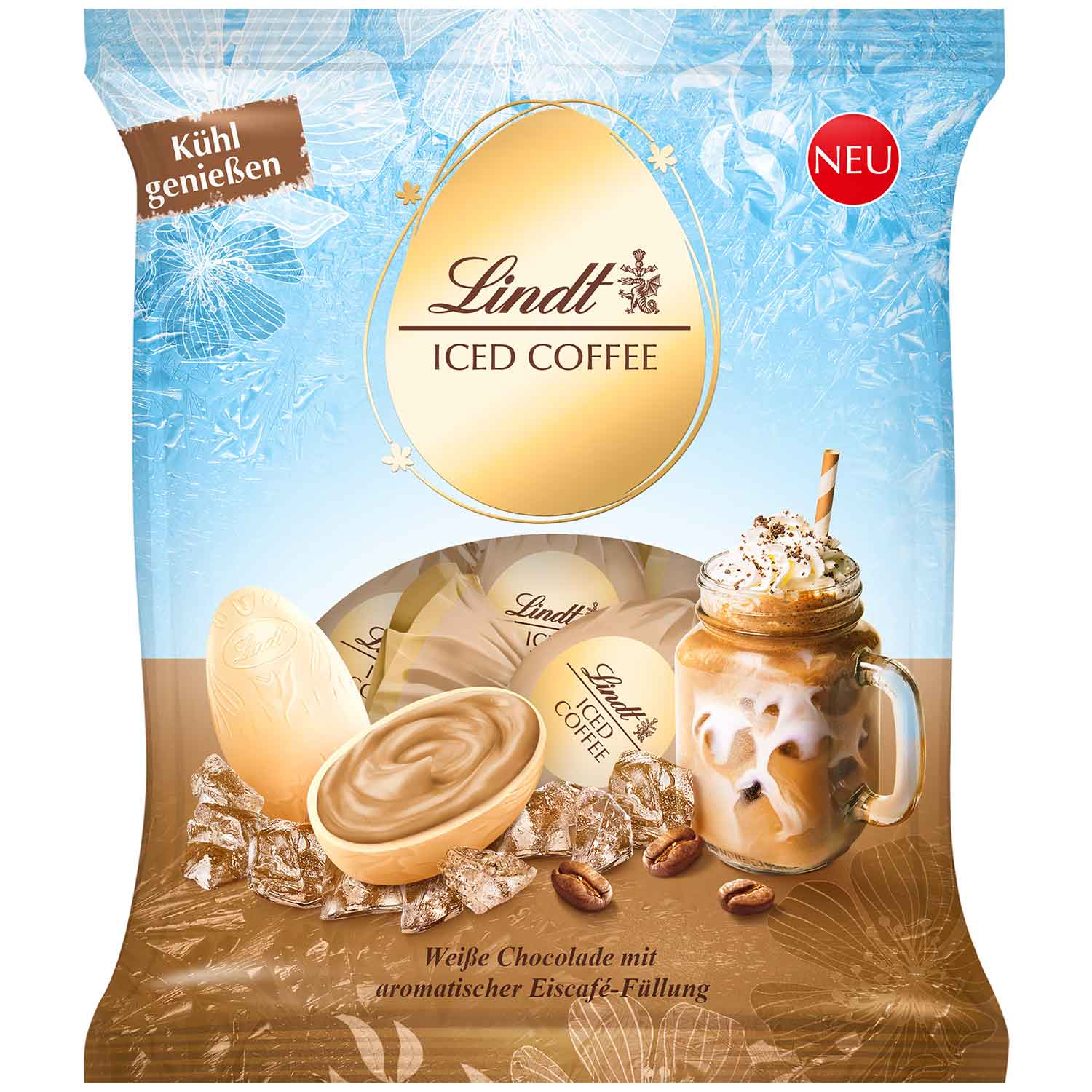 Lindt Iced Coffee Eier Kaffee in weisser Schokolade Cappucino Eggs Kaffee  85g