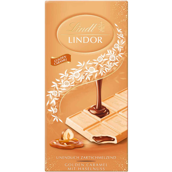Lindt Lindor Golden Caramel Weiße Schokolade Tafel 100g