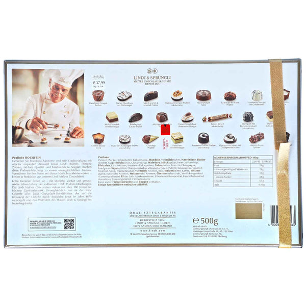Lindt & Sprüngli Pralinés Hochfein 500 g  exklusive Lindt Pralinés-Mischung MHD 8/26