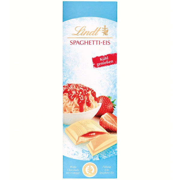 Lindt Spaghetti-Eis | 100 g Tafel | Weiße Schokolade mit cremiger Füllung à la Spaghetti-Eis | Kühl genießen | Schokoladentafel | Schokoladengeschenk