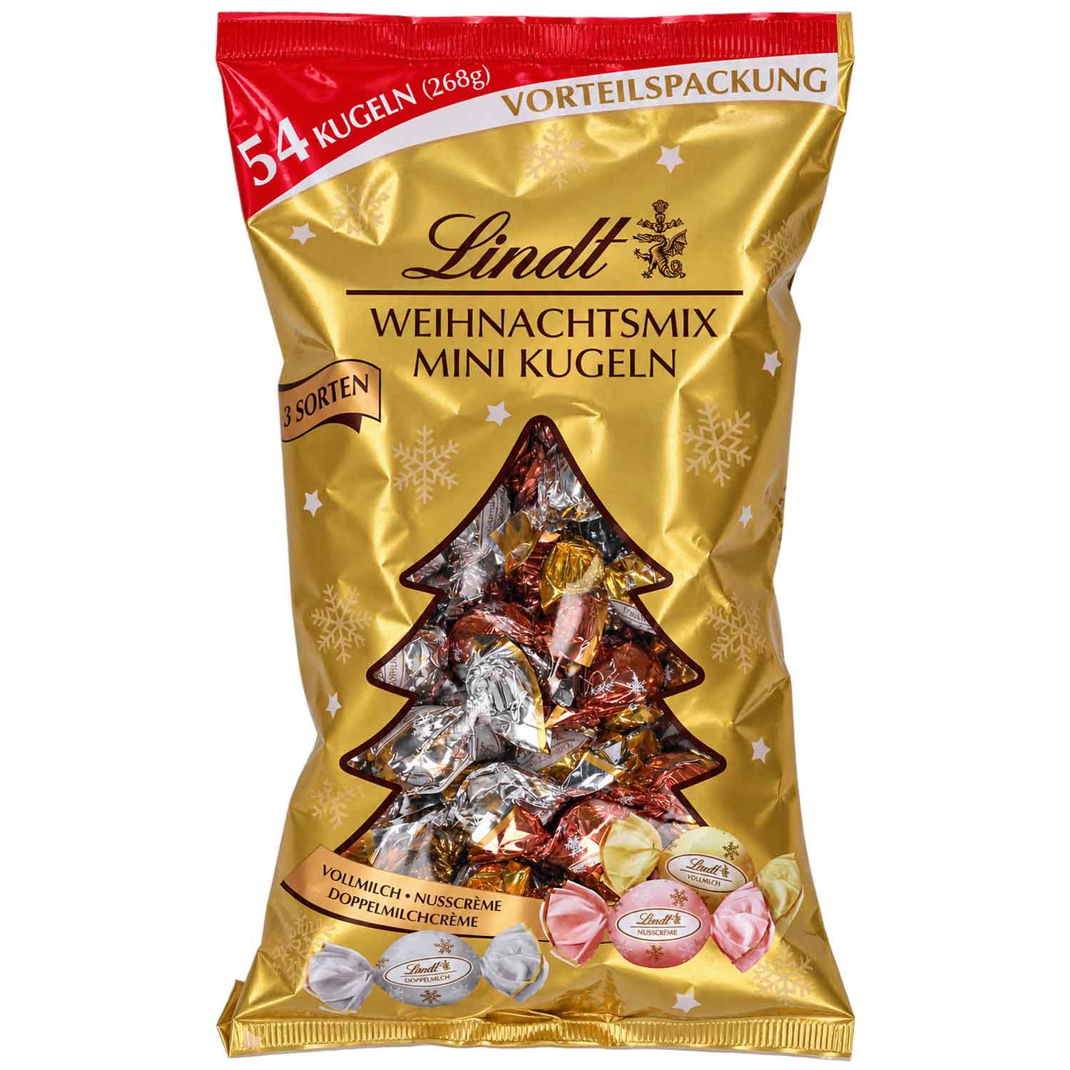 Lindt Weihnachtsmix Mini-Kugeln Glamour 268g