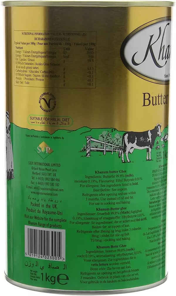 Khanum - Butter Ghee | geklärte Butter  Butterschmalz  Butterreinfett | GHEE | ayurvedisch | 1000g