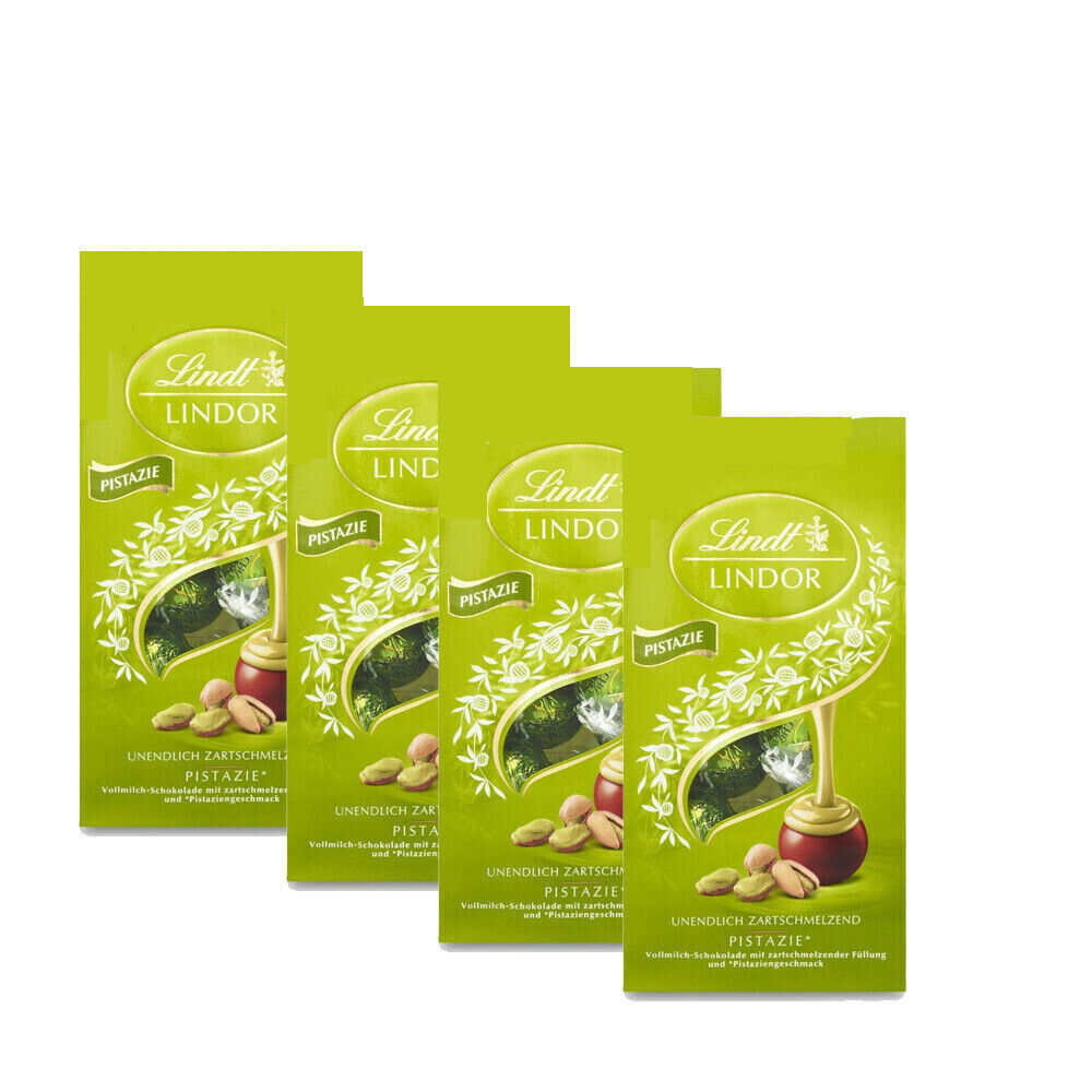 Lindt Lindor Kugeln Pistazie Vollmilch Schokolade 4 x 149 gr.