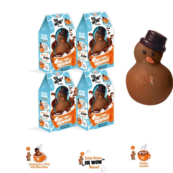 Melting Snowman 4x WAWI VOLLMILCH Kakao Schneemann der schmilzt in Milch 4 x 75g