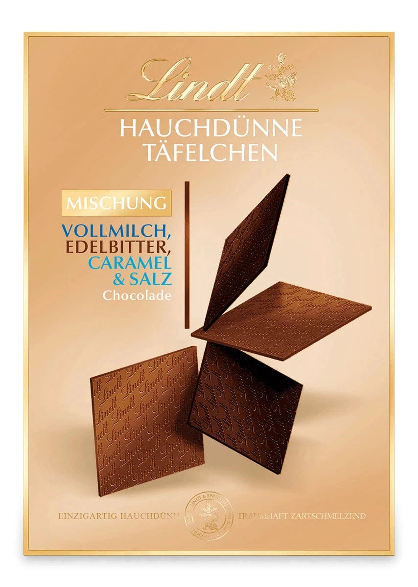 Hauchdünne Täfelchen Auslese Lindt | 125g Schachtel | Schokoladen-Genuss pur