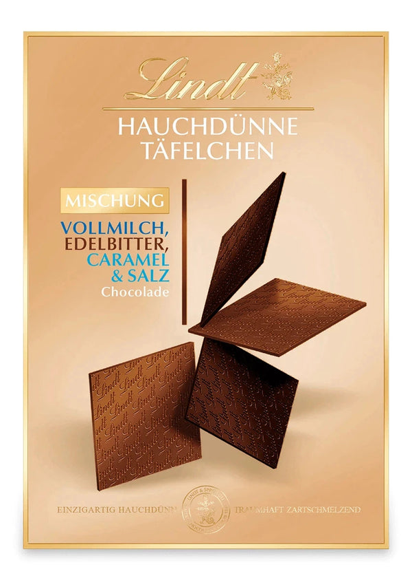 Hauchdünne Täfelchen Auslese Lindt | 125g Schachtel | Schokoladen-Genuss pur