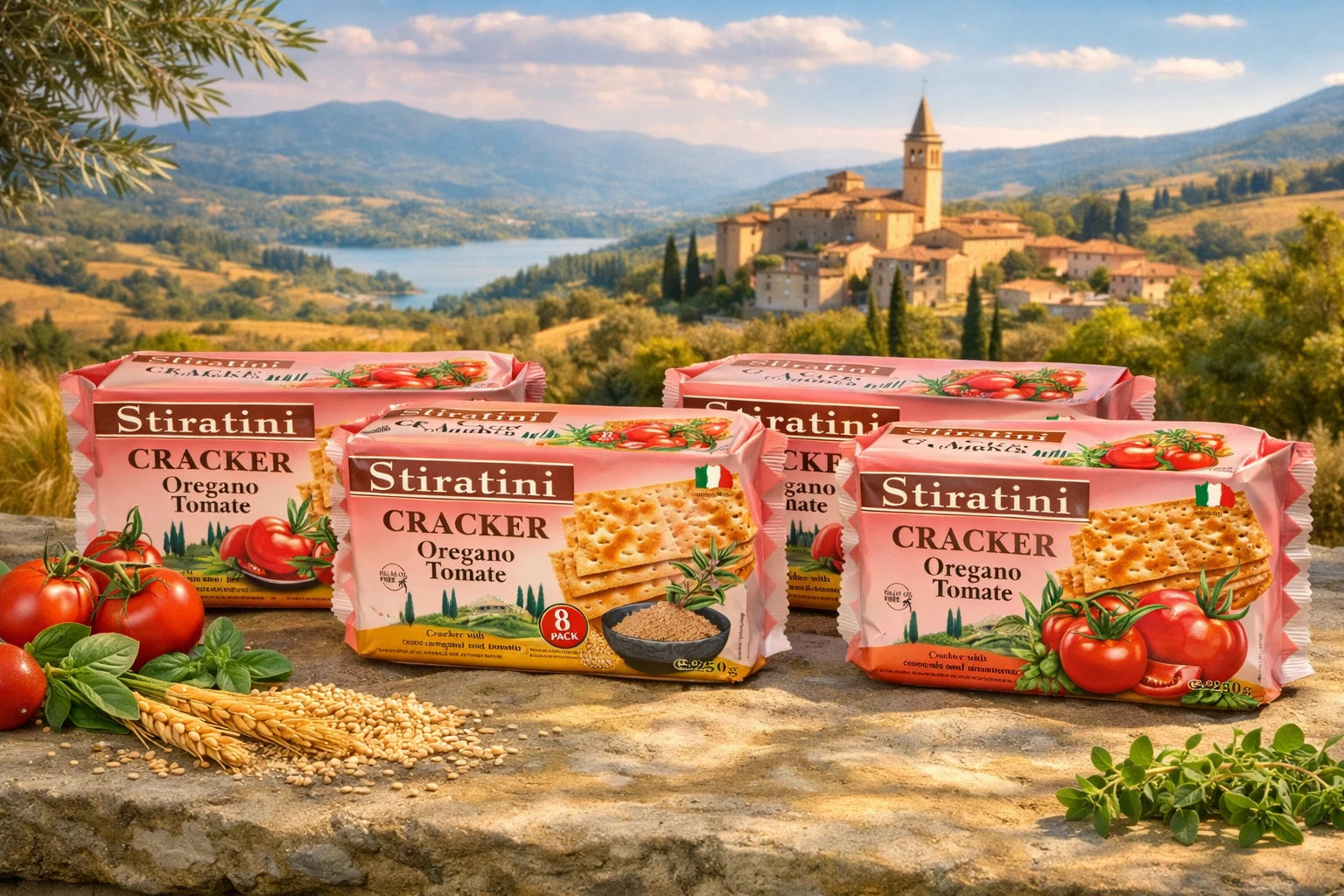 Stiratini | Cracker mit Oregano & Tomate | 4x 250g | 1000g