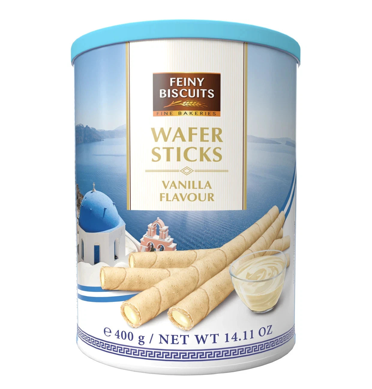 Feiny Biscuit Waffelröllchen 6er Probierpaket – Vanille, Erdbeere, Zitrone, Schokolade, Kakao-Haselnuss & ohne Füllung – 5 x 400 g + 170 g