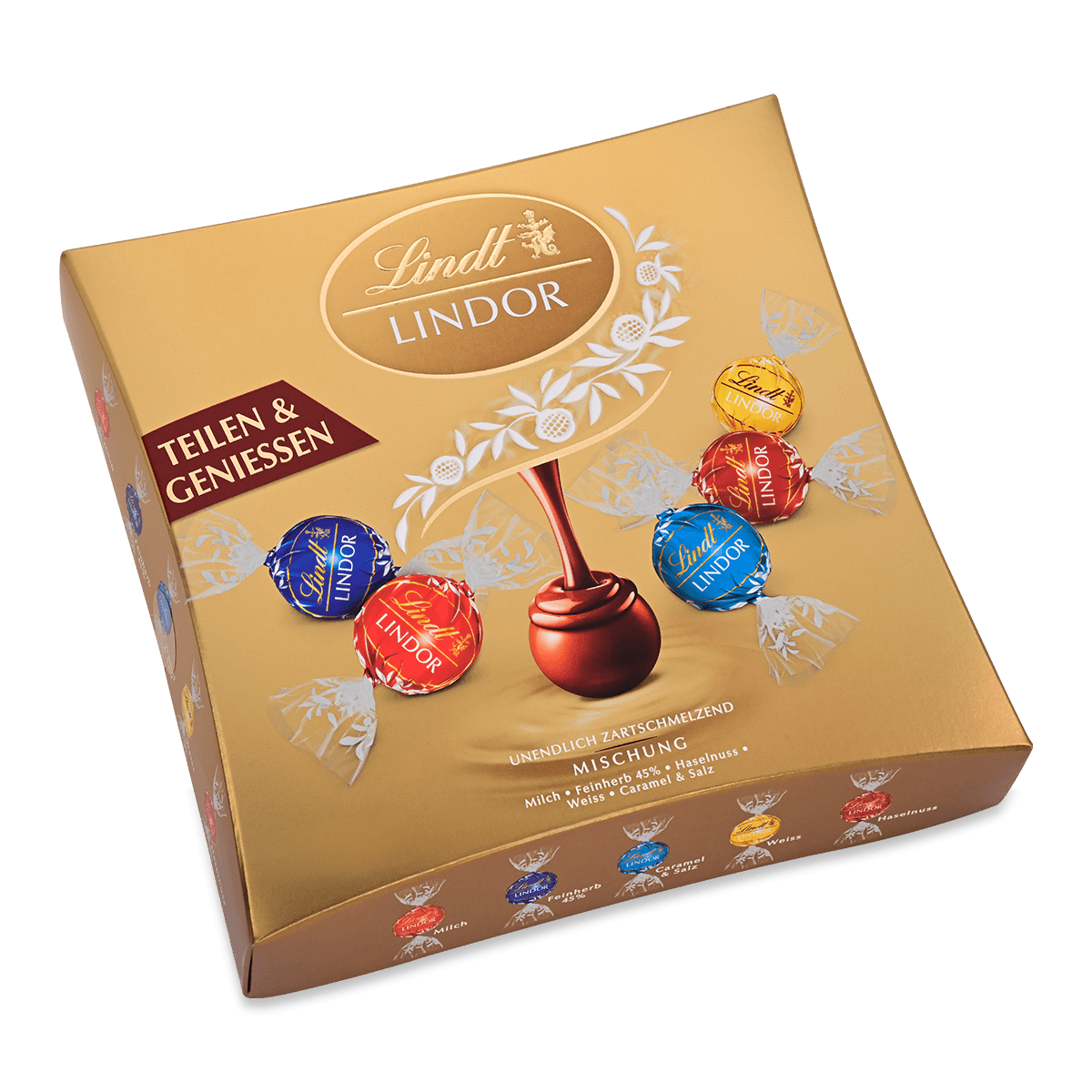 LINDOR Sharing Box GOLD , Teilen & Genießen Lindt unendlich zartschmelzend 250g