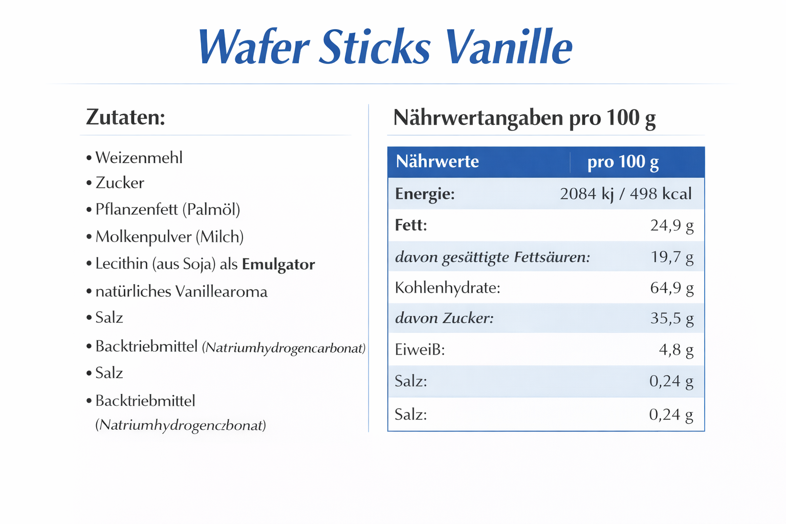 Feiny Biscuit Waffelröllchen mit Vanillegeschmackcreme 4x400g  |  1600g