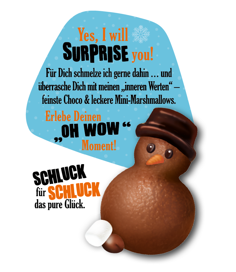 Melting Snowman 5 xWAWI   VOLLMILCH Kakao Schneemann der schmilzt in Milch 5 x 75g