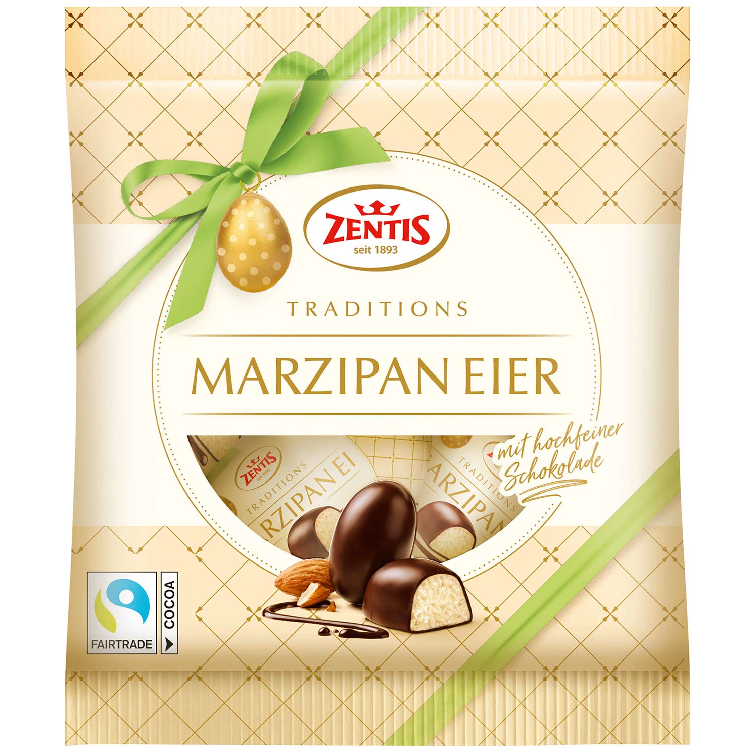 Zentis Marzipan-Eier 5x20g  | eine 100g Tüte